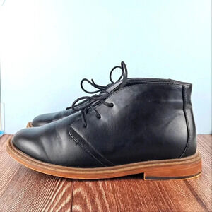 Boy's Oxford Boots, Black, Lace Up, sz 6Y